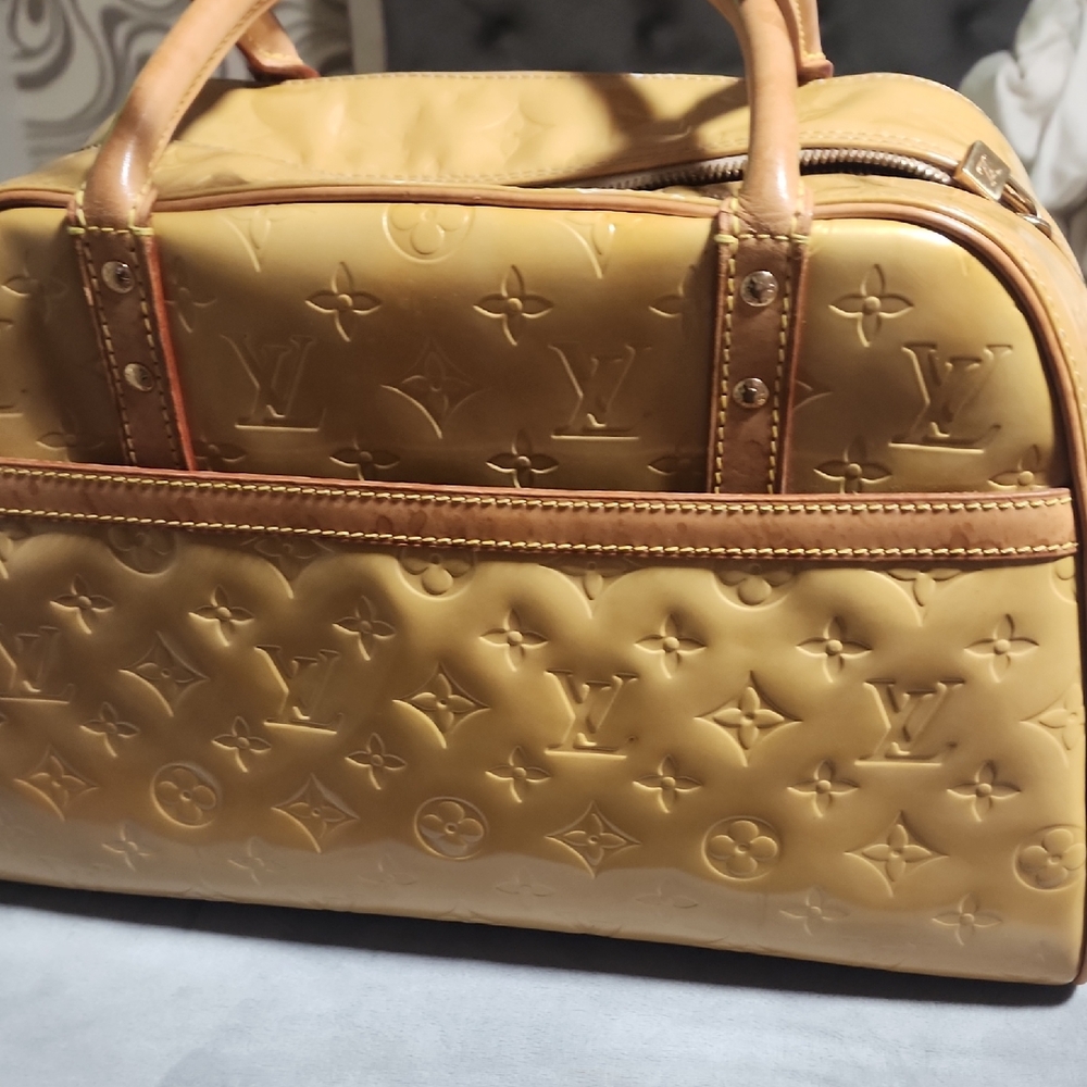 Louis Vuitton Embossed Gold Satchel